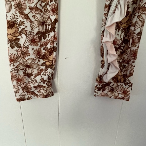 Sweet Honey Girls 5Y Floral Zipper Pajamas Lounge‎ Romper Ruffle - Picture 8 of 14